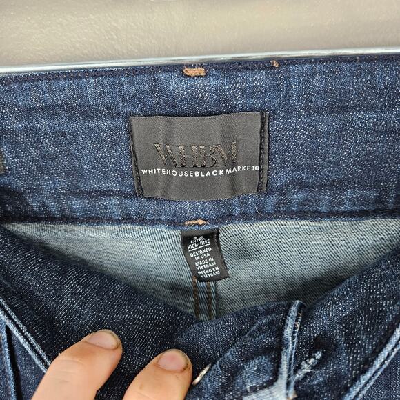 White House Black Market Extra High Rise Skinny Flare Jeans Size 14 - Picture 3 of 7